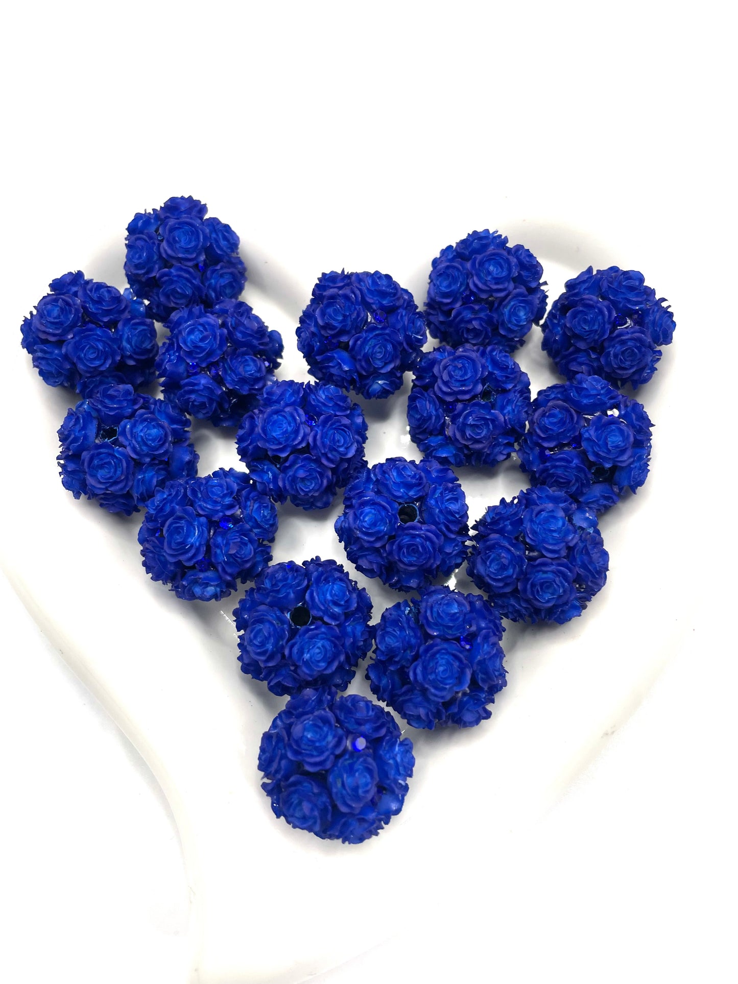 diy clay flower rose beads beaded beadable beads colored Christmas colored ,random mix