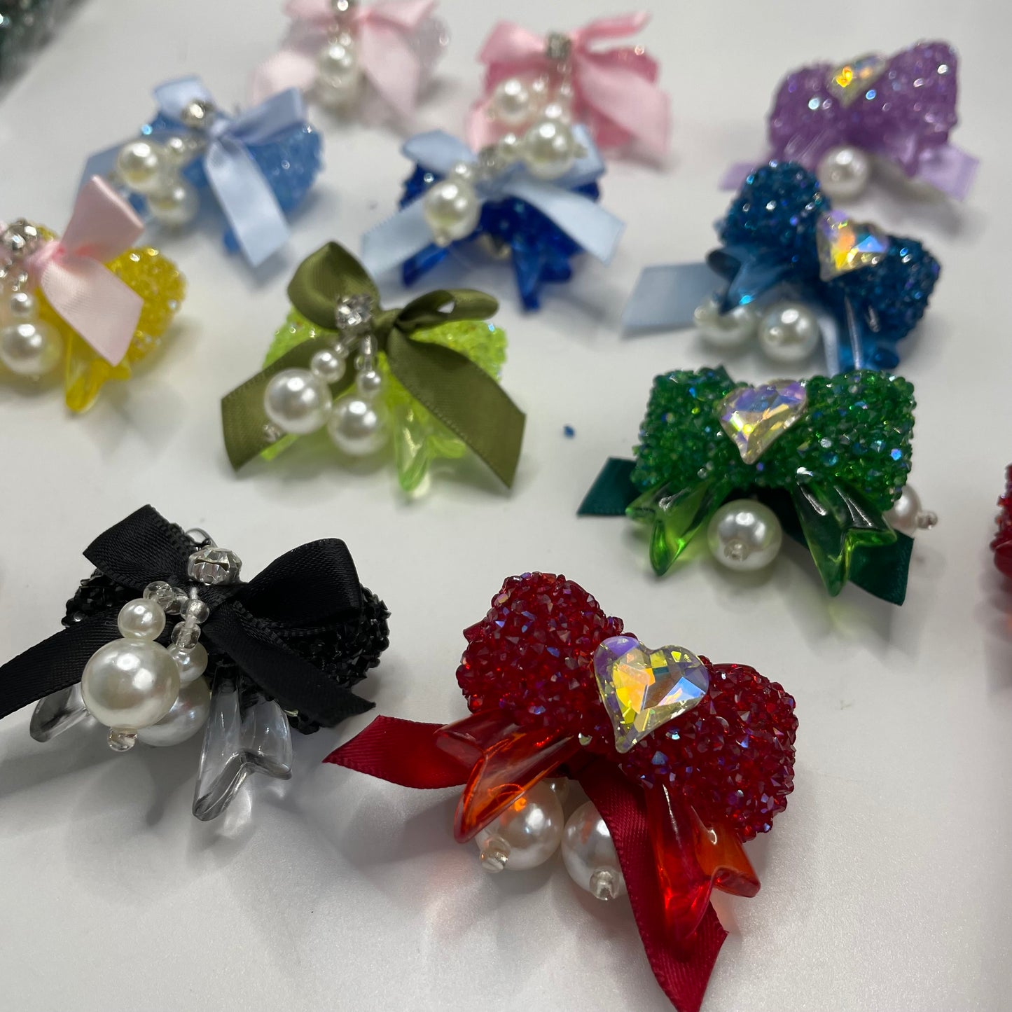 Beaded beadable fancy textile bow bead sugar bow with fabric bow fancy bead