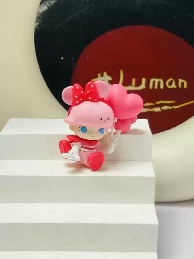 Topper Dimoo Bunga Diy topper pink dimoo with heart balloon and bow doll figure for valen ...