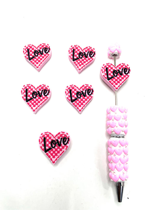 Silicone focal bead for valentines