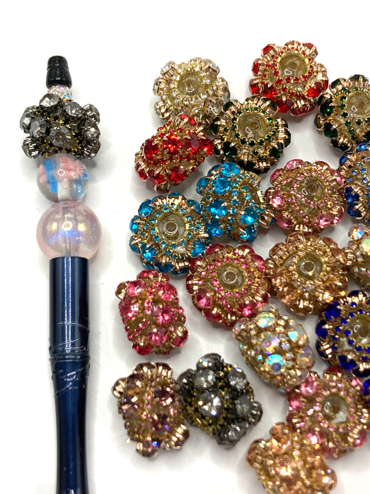 Fancy Beads Large chain Large water drill Golden chain with vintage Rhinestone beads Bronze-colored beads Random Mix