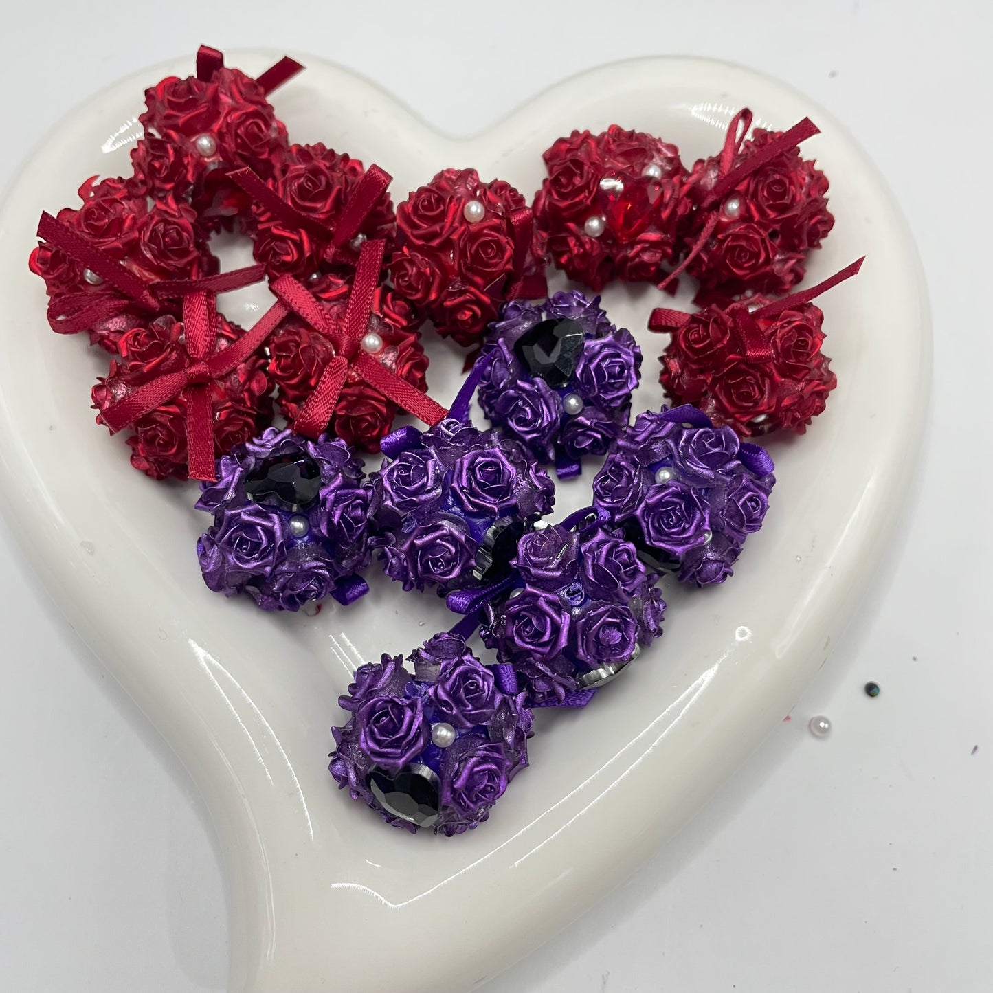 Soft flower beads bow flower bead bow heart flower beads 21mm
