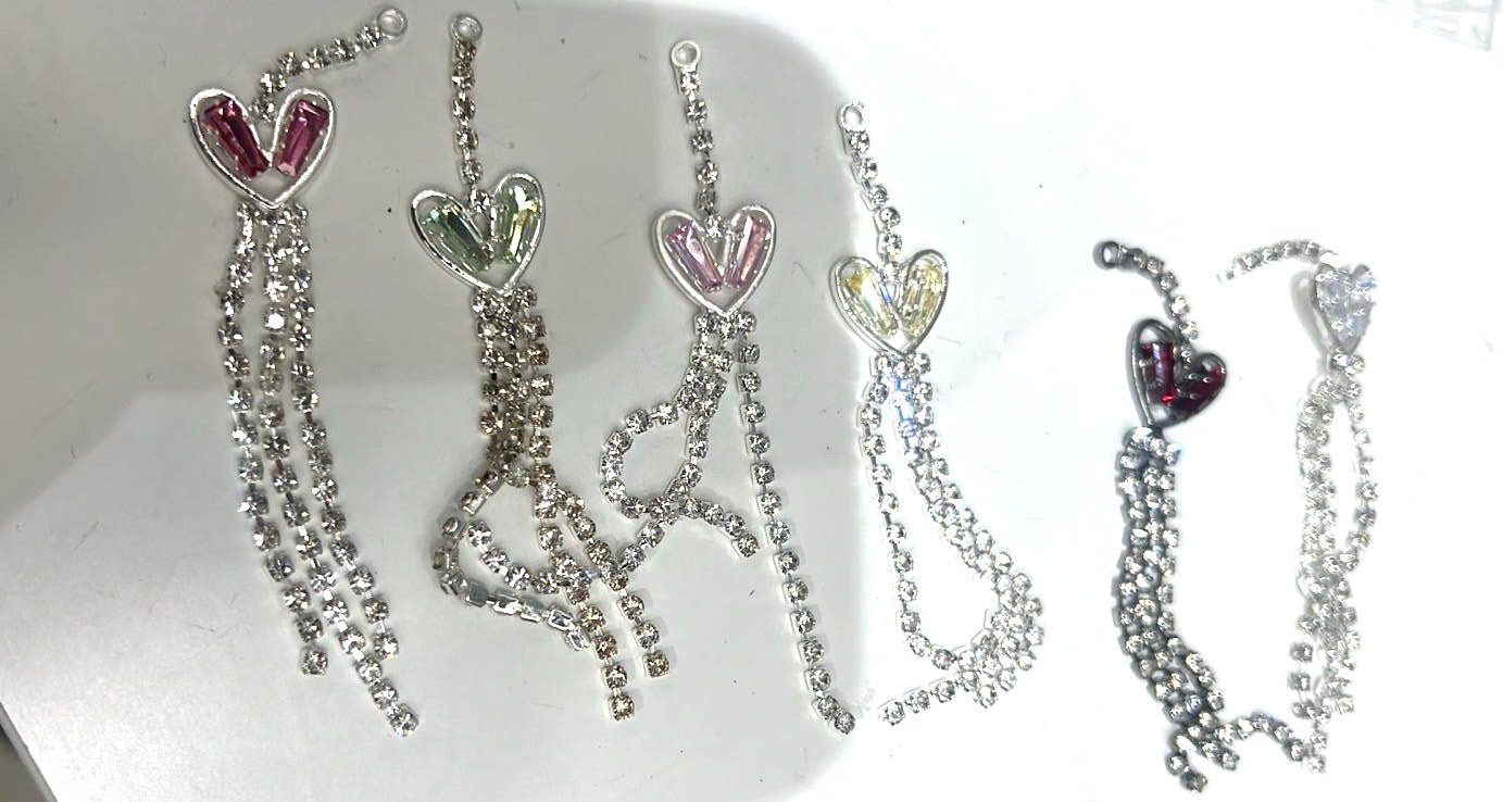 diy charms with fancy dangling dangles bow butterfly rhinestone chain ,random mix