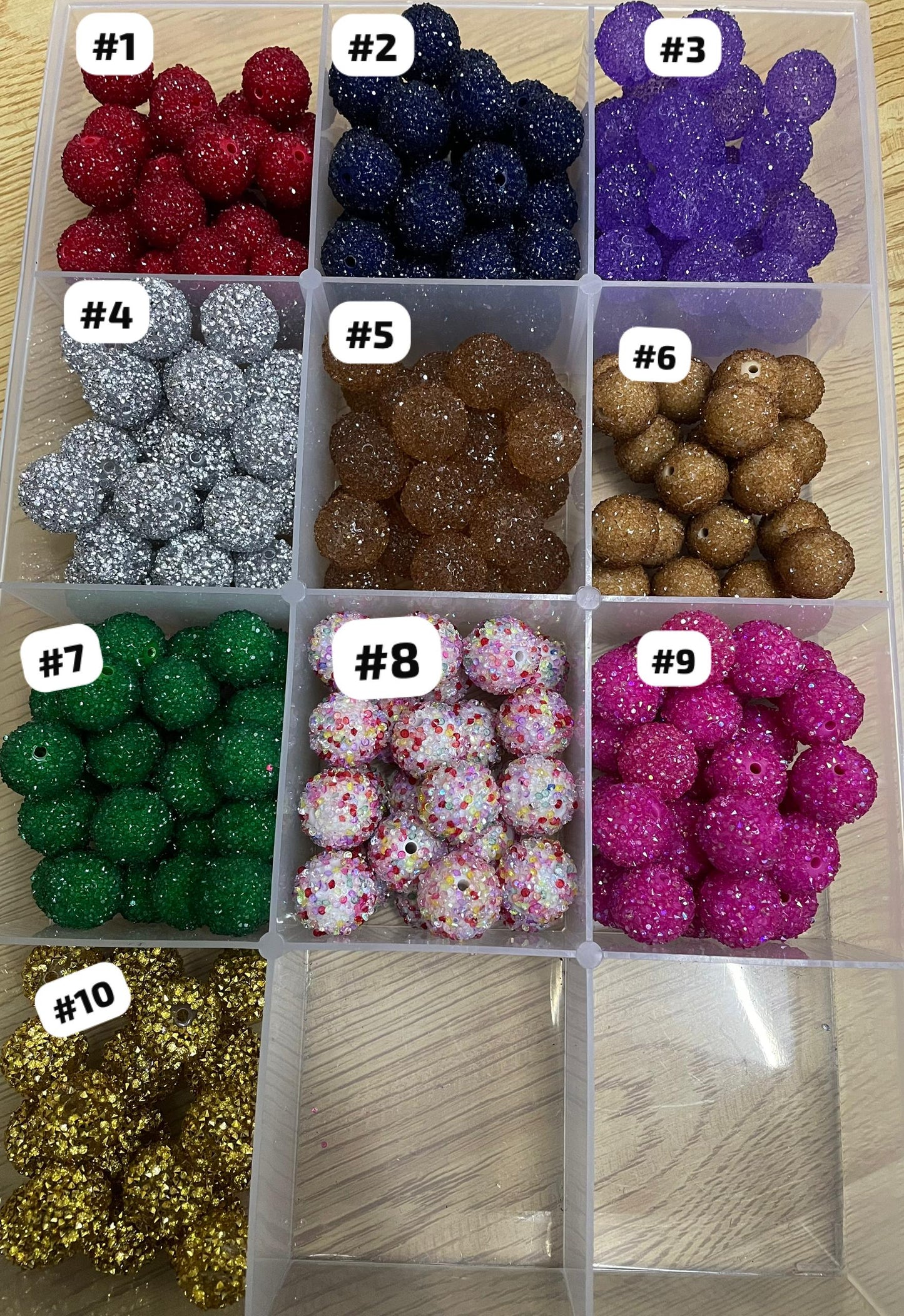 Hard sugar bead acrylic Granulated pellet Chroma Gemstone sugar bead 20mm Random Mix