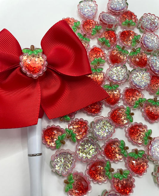 Acrylic sheet Strawberry DIY jewelry Soldering patch （Without holes Can't connect the pen）DIY decorative accessories 20mm