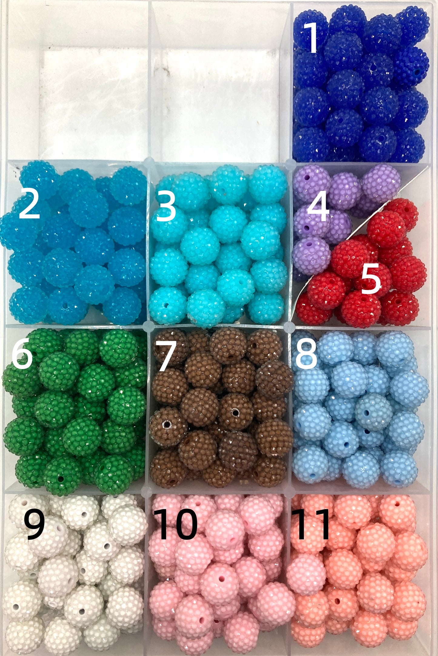 Jelly Bead Clear Rhinestones and Colorful Acrylic Beads,Random Mix,20mm