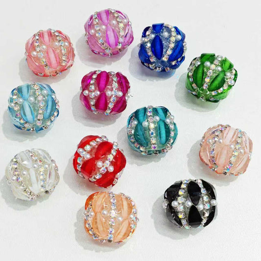 fancy lantern bead with pearl trans parent bead fancy bead