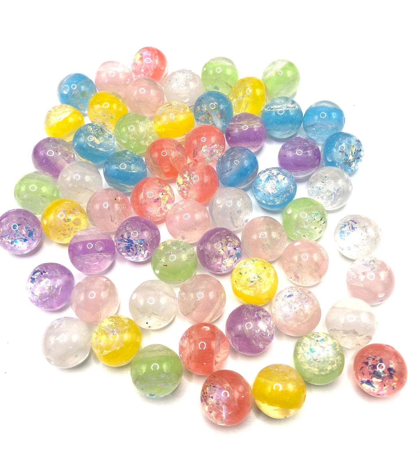 Acrylic bead foil gold beads shell bead 16mm random mixed