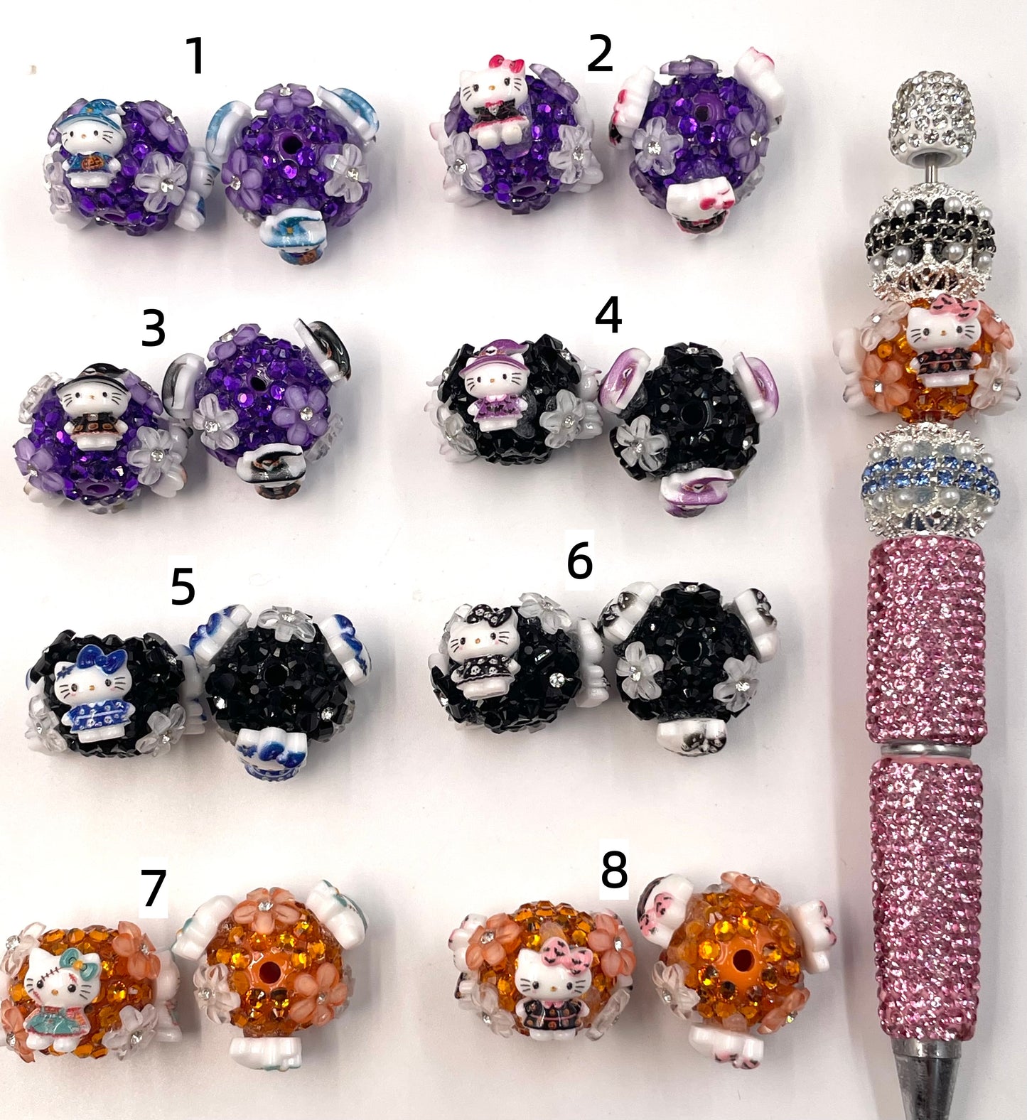 HK Santilo Halloween color scheme Rhinestone beads 3D Flower beads 20mm Random Mix