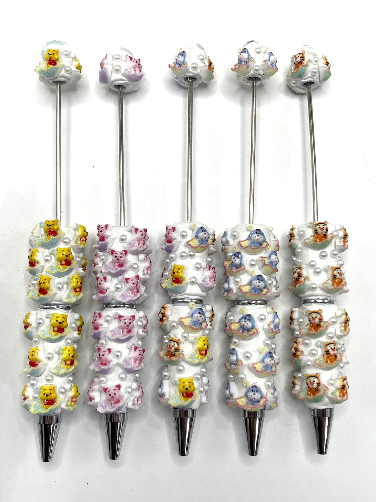 DIY Ceramic Clay Cartoon Bead Pencil Winnie the Pooh Tigger Beaded pen Random Mix