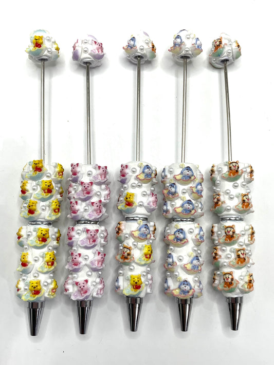 DIY Ceramic Clay Cartoon Bead Pencil Winnie the Pooh Tigger Beaded pen Random Mix