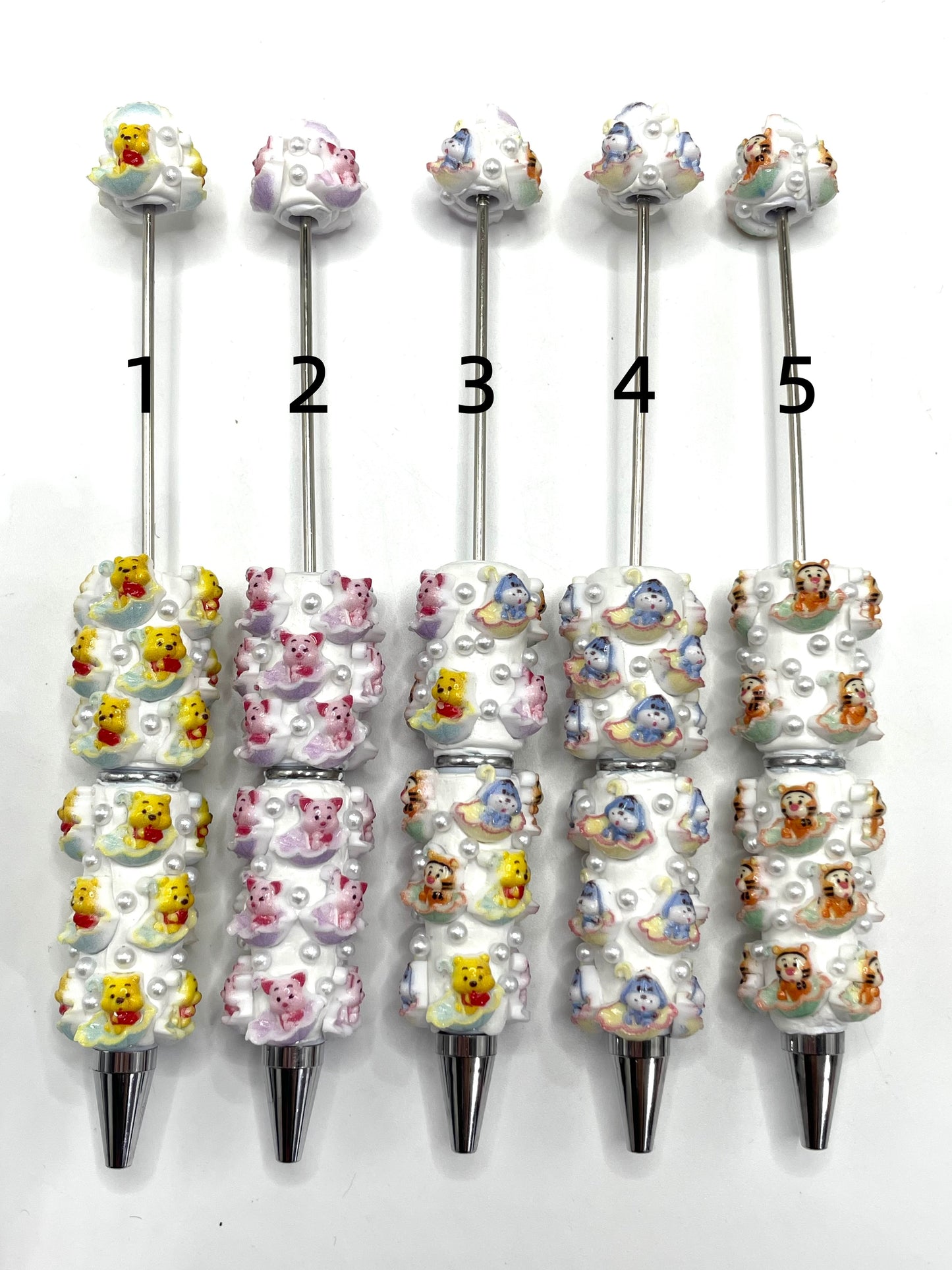 DIY Ceramic Clay Cartoon Bead Pencil Winnie the Pooh Tigger Beaded pen Random Mix