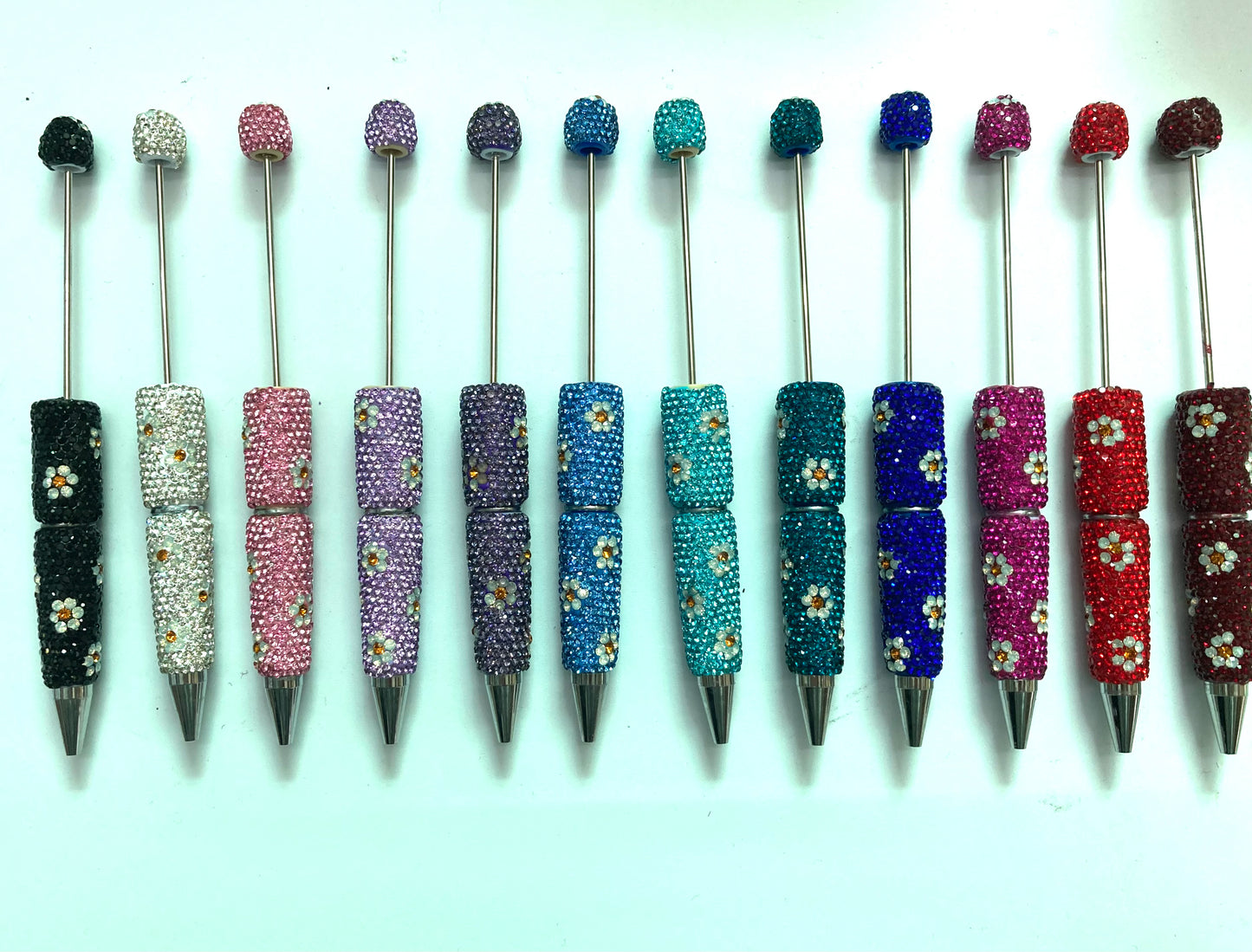 daisy Flower  clay flower Bead rhinestone pen Floral inlay rhinestone Chroma Random Mix