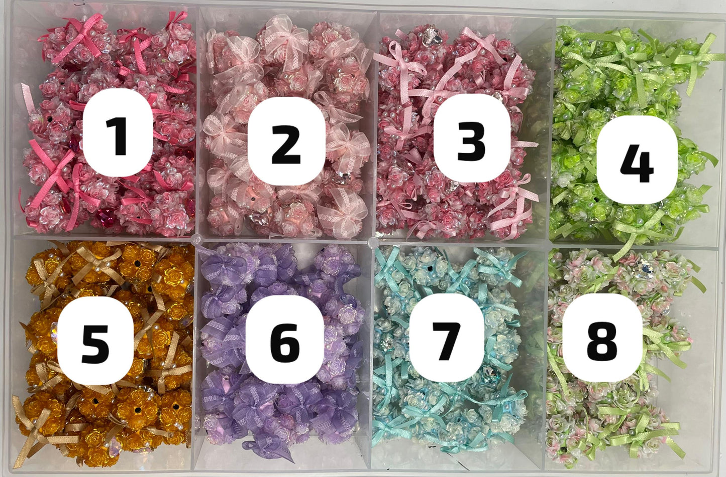 Rose bead Flower bead Beaded bow Heart Rhinestone Flowerbead bow flower bead ,flower bow bead