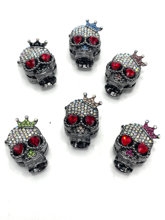 Metal skull head Black gun Gothic style Punk style Terror Beads Halloween Series 19mm