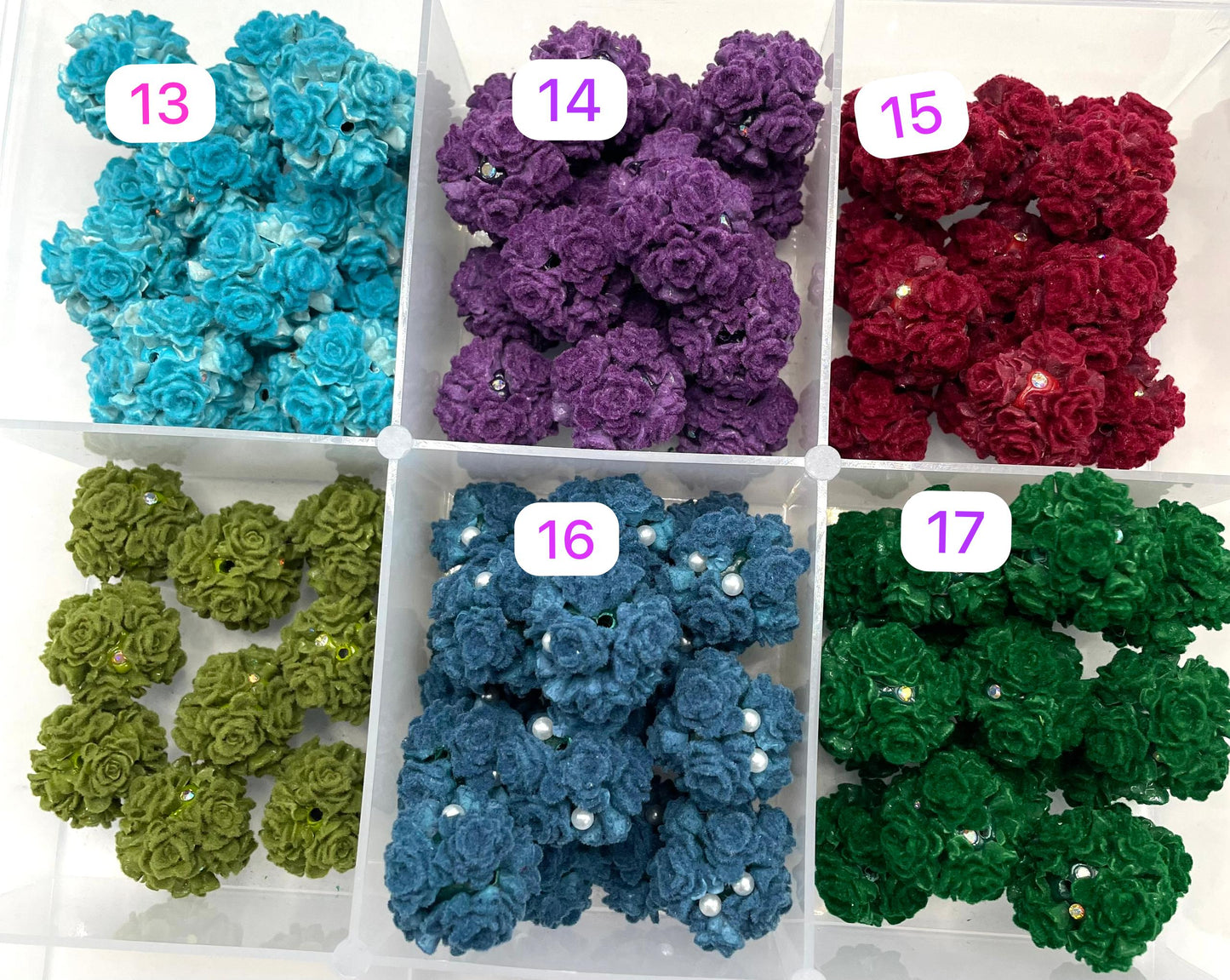 fancy fuzzy flocked soft rose flower random mix colored