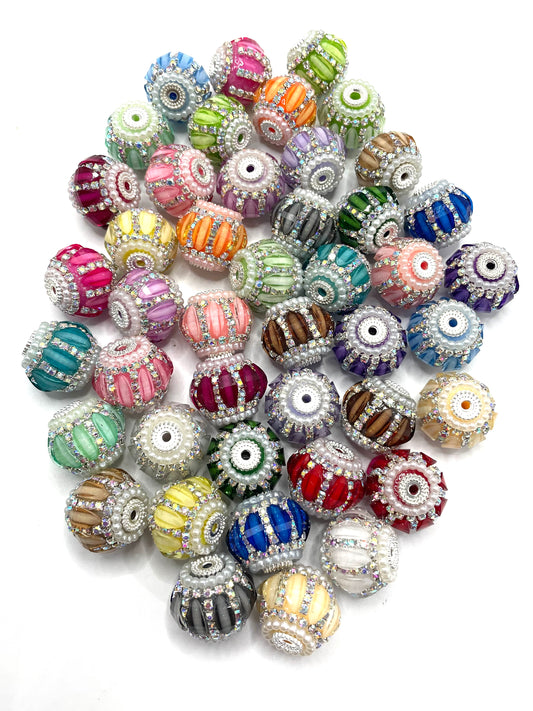 fancy bead fancy acrylic base bead Lantern bead lantern with chain and pearl beads colored random mix diy beas ranom mix color