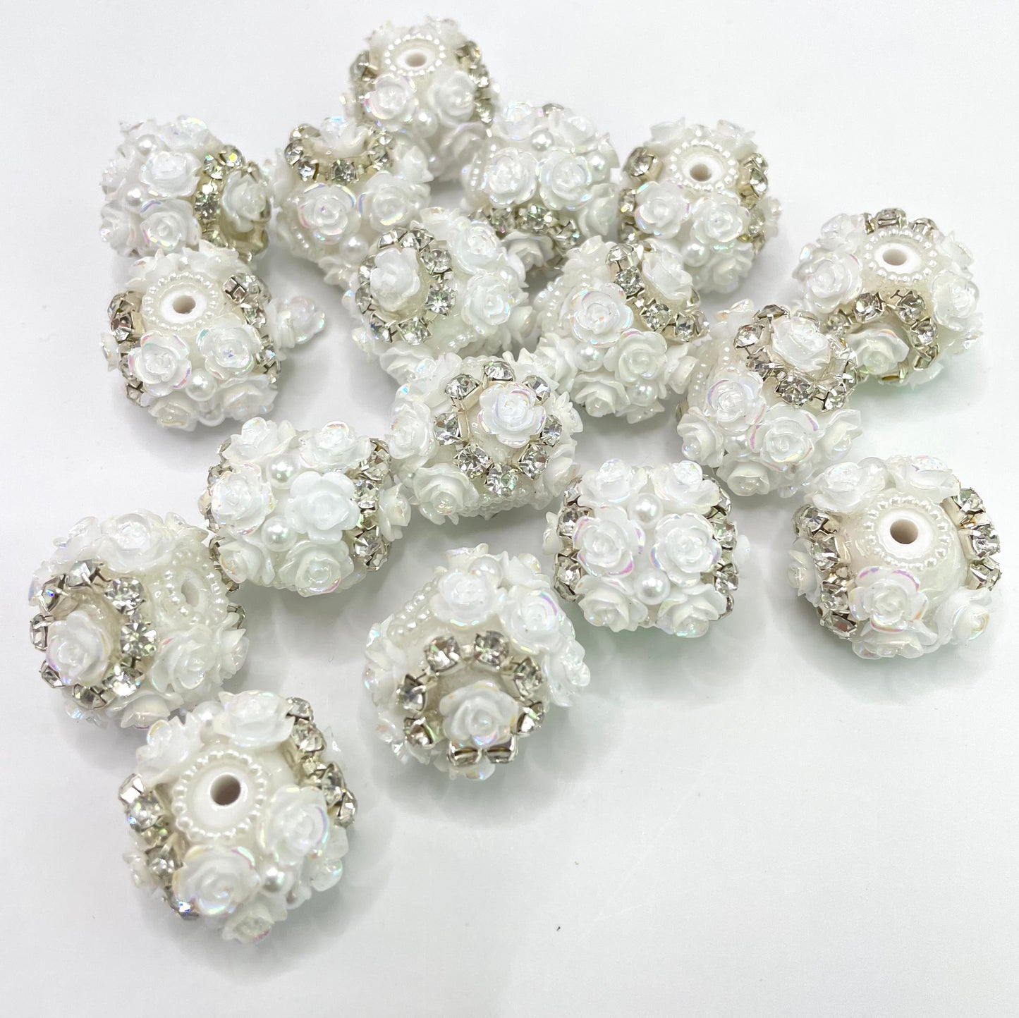 flower fancy Flower bead multicolour rose Chain Pearl acrylic Solid bead 23mm Random Mix
