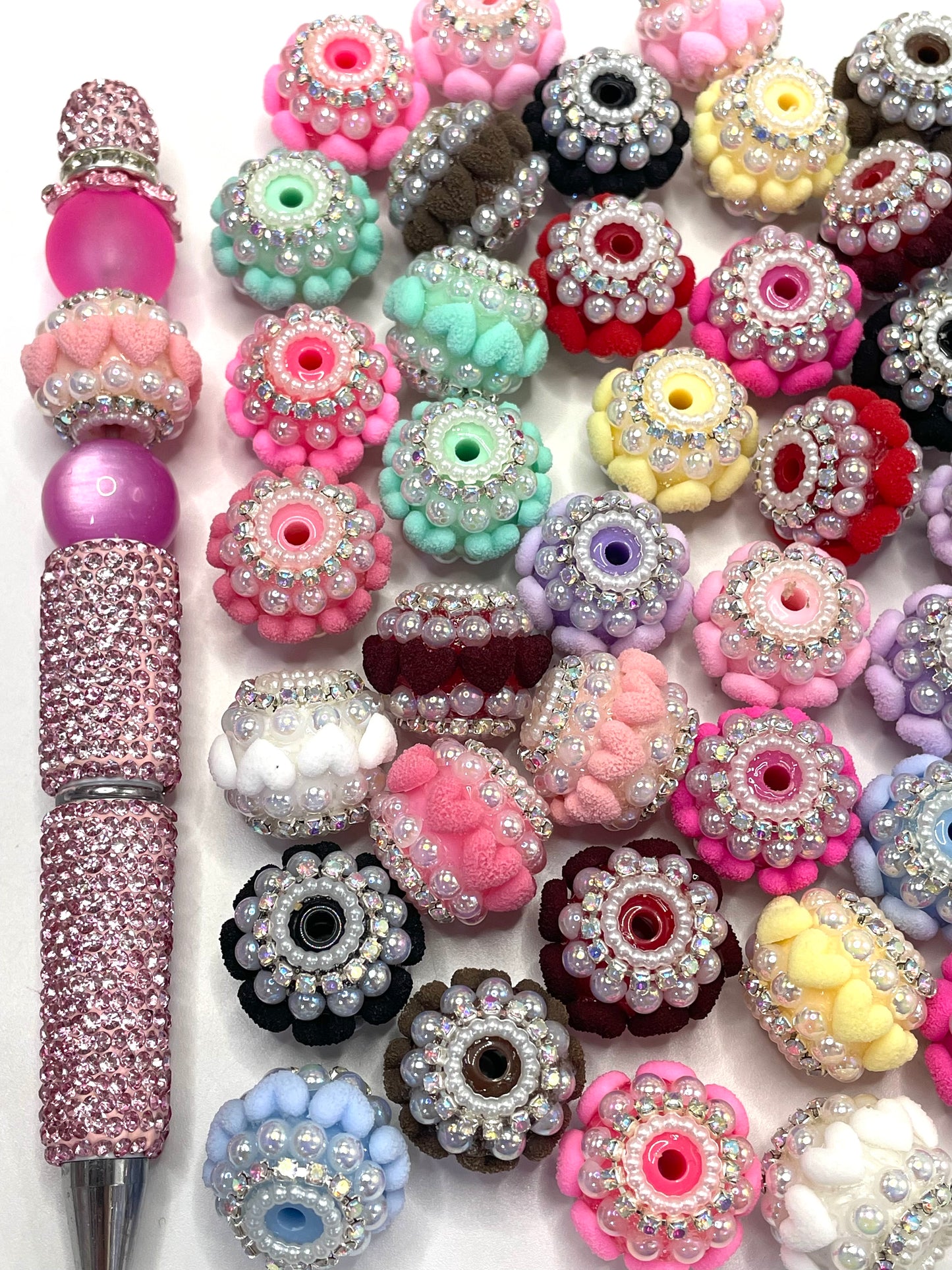 Fancy Beads Heart Chain Pearl Bubble Pearl gasket Random Mix 20mm