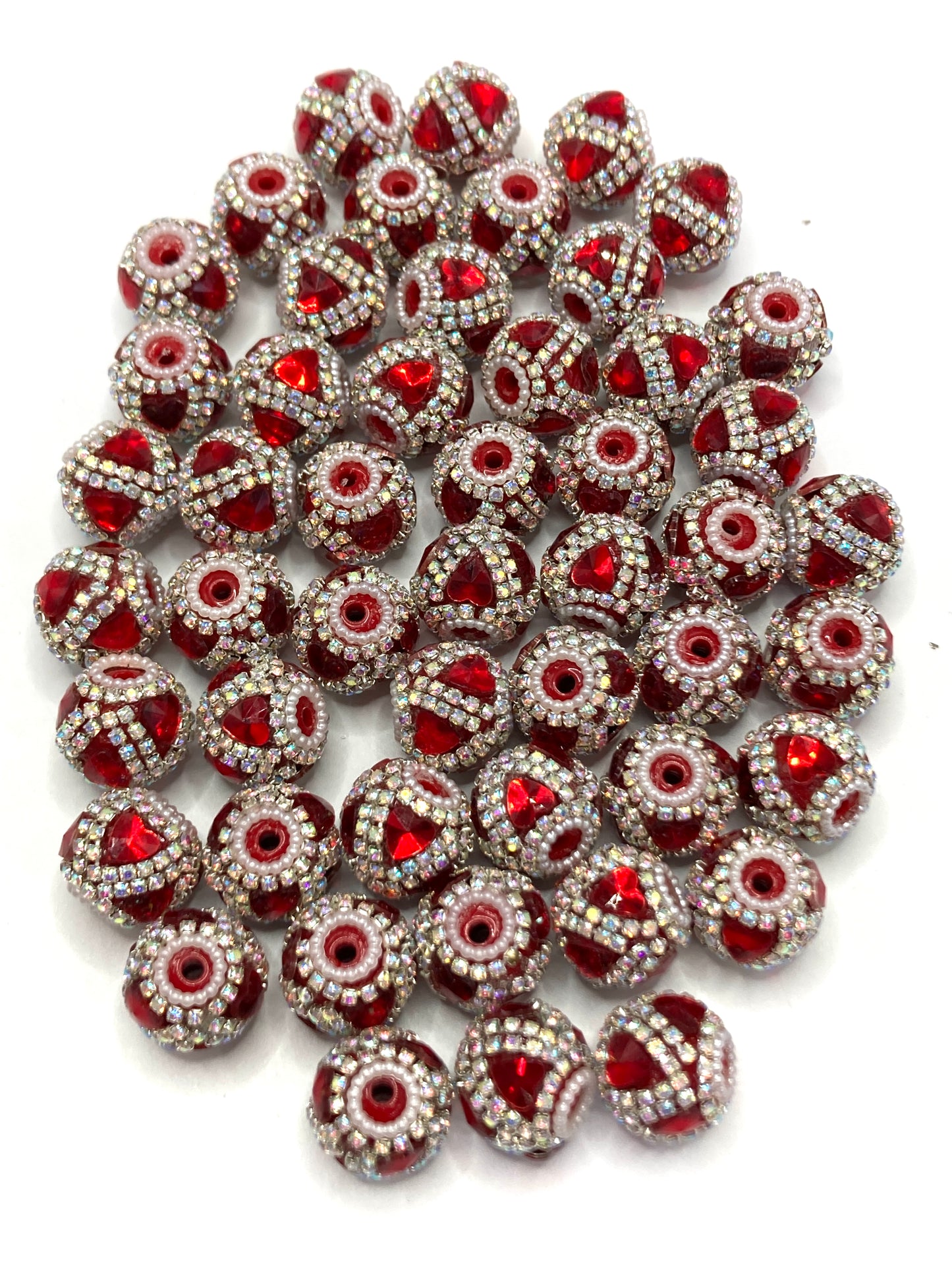 acrylic lantern heart Chain Pearl Heart-shaped rhinestone Bead mirror Heart  Random Mix 19mm