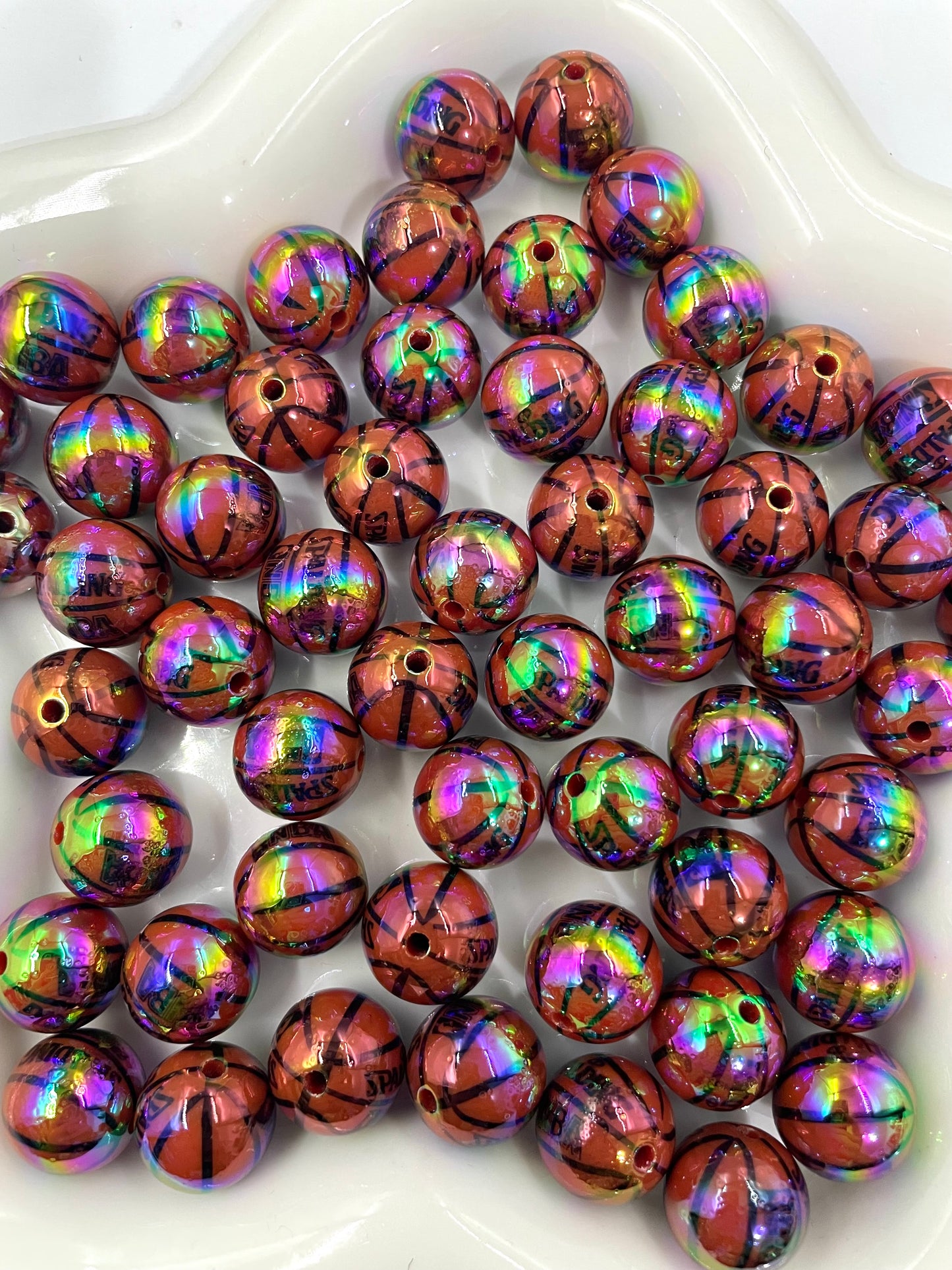 Acrylic beads Ball-shaped beads Basketball Baseball Beads 16mm