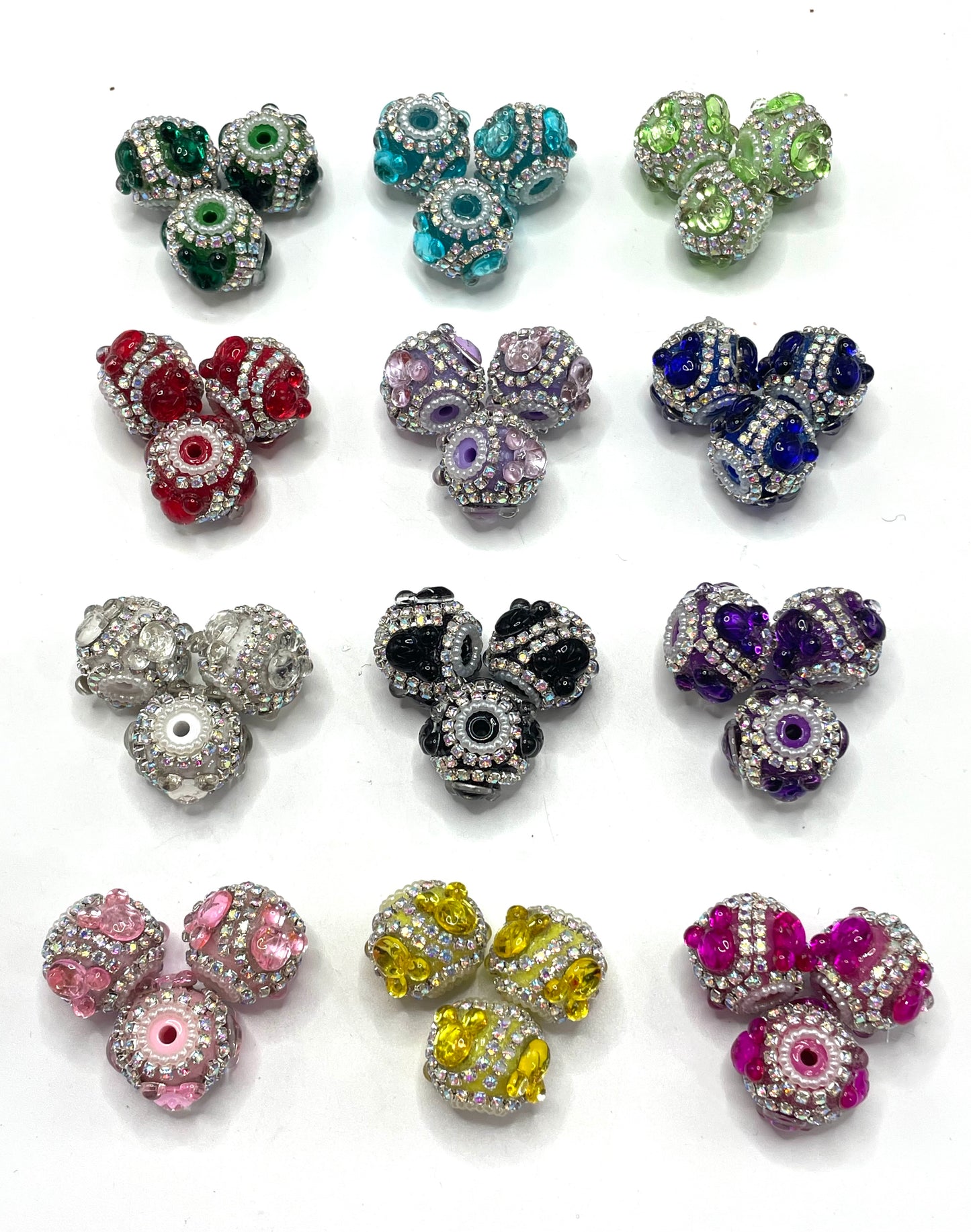 Fancy Beads Mickie Head Chain Pearl gasket Acrylic beads 19mm Random Mix