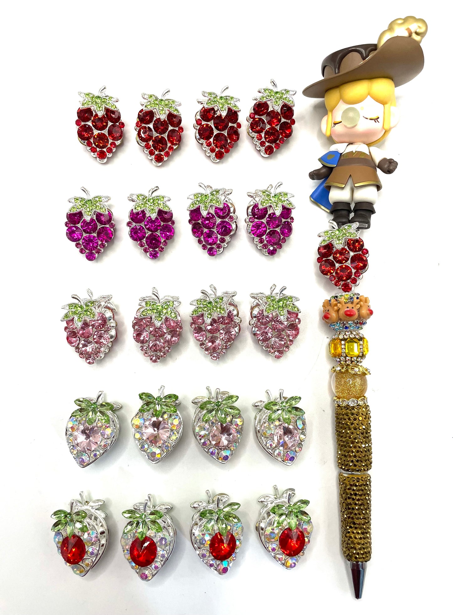 diy fancy bead with colored rhinestone beautiful colors for Christmas diy gift beaded beadable fancy metallic beads,random mix