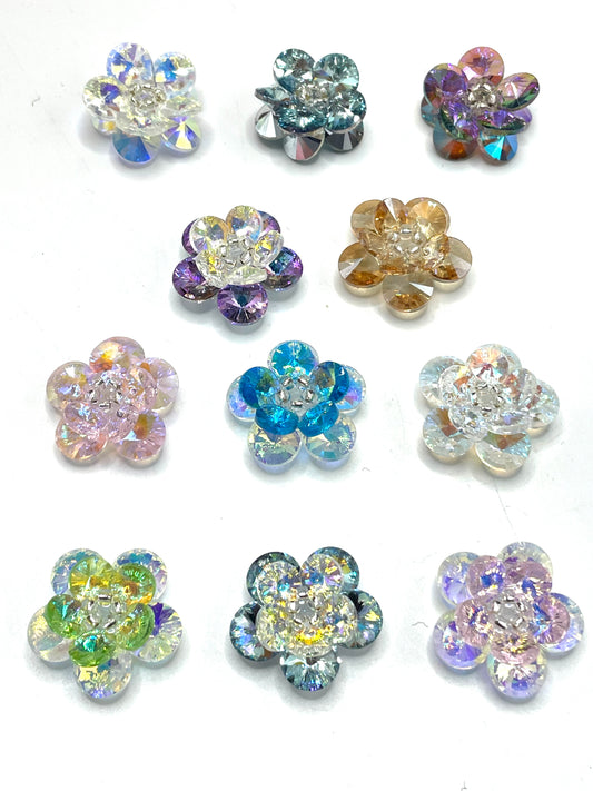 Weaving crystals Rhinestone Colorful crystals Gemstone flower Crystal woven flowers Random Mix