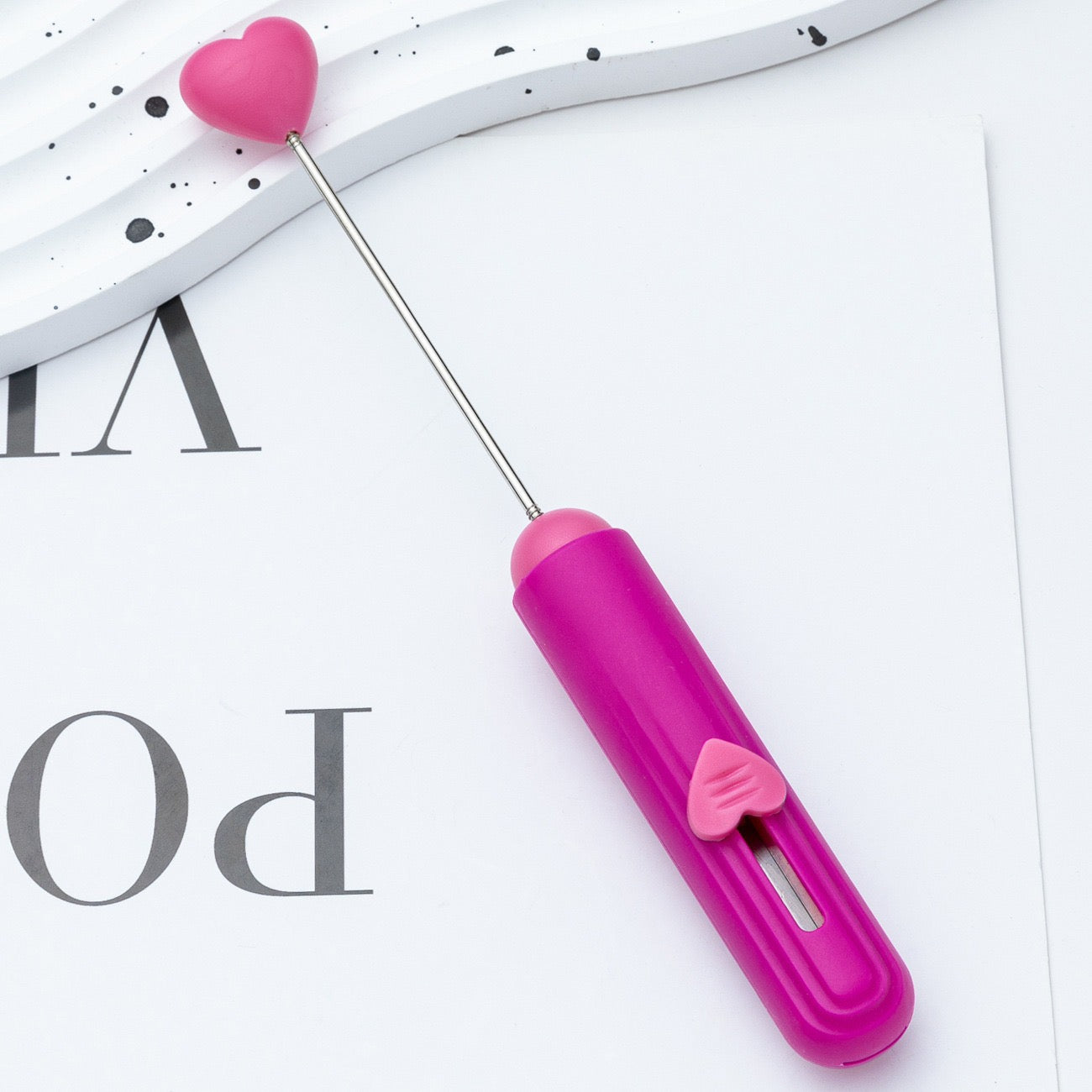 Diy beadable beaded box opener cutter package opener with heart shape top