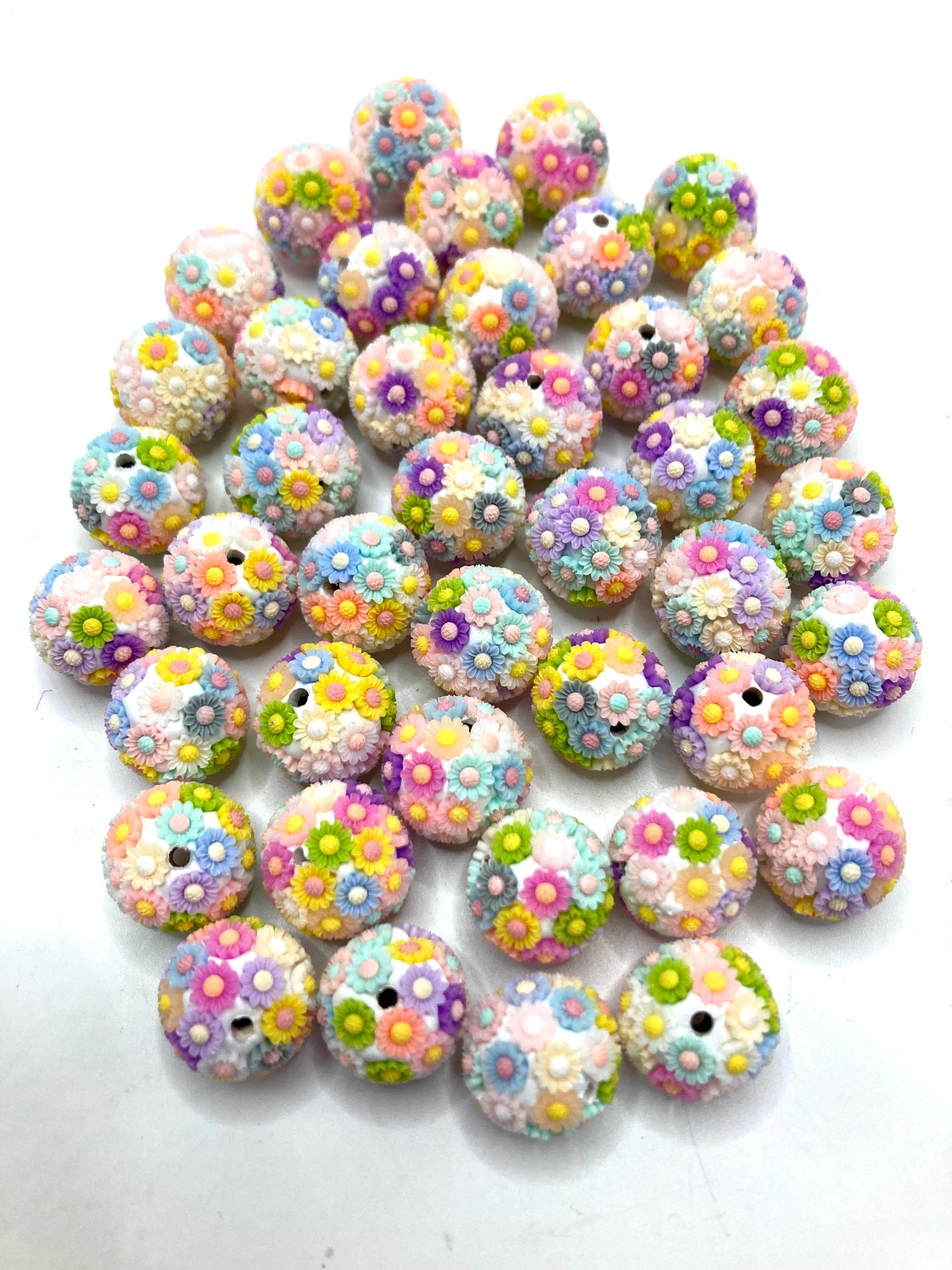 acrylic Floral beads Colored sunflower Bead Random Mix 18mm