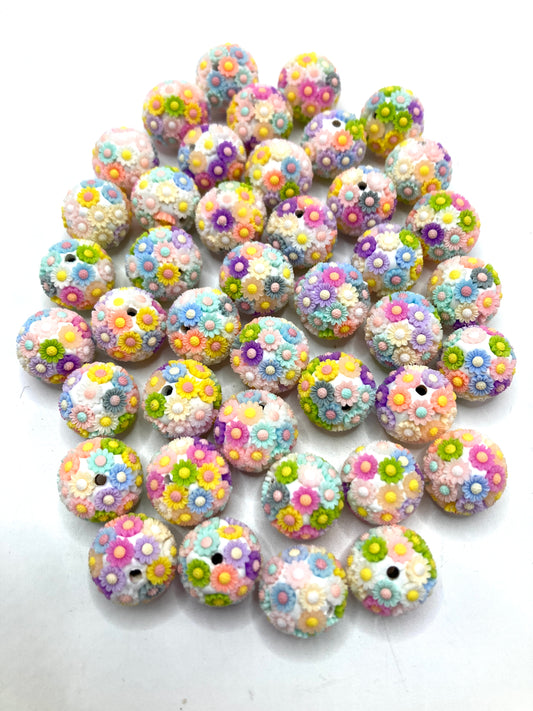 acrylic Floral beads Colored sunflower Bead Random Mix 18mm