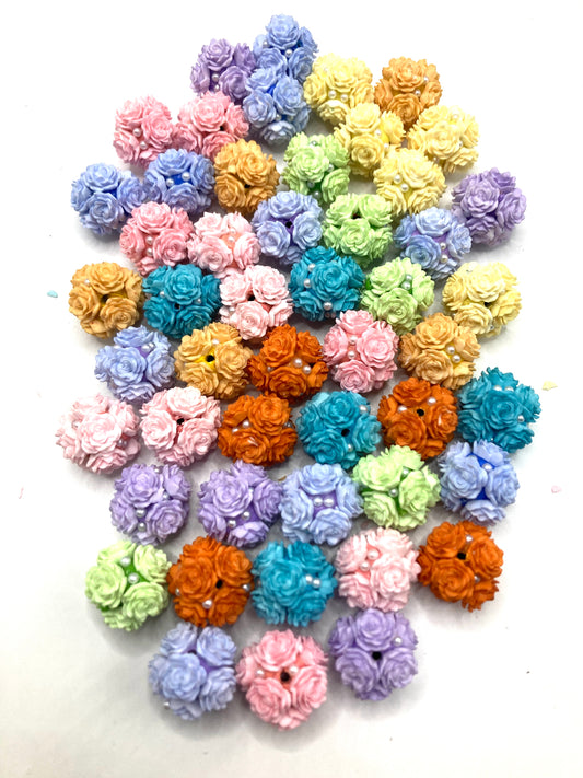 Fancy Beads Clay, soft flower, pearl, beads Rose bead jewelry Random Mix