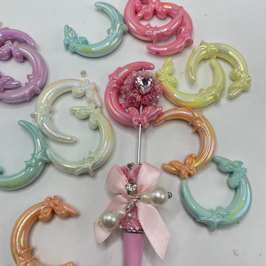 Moon butterfly beads uv moon beads random mixed