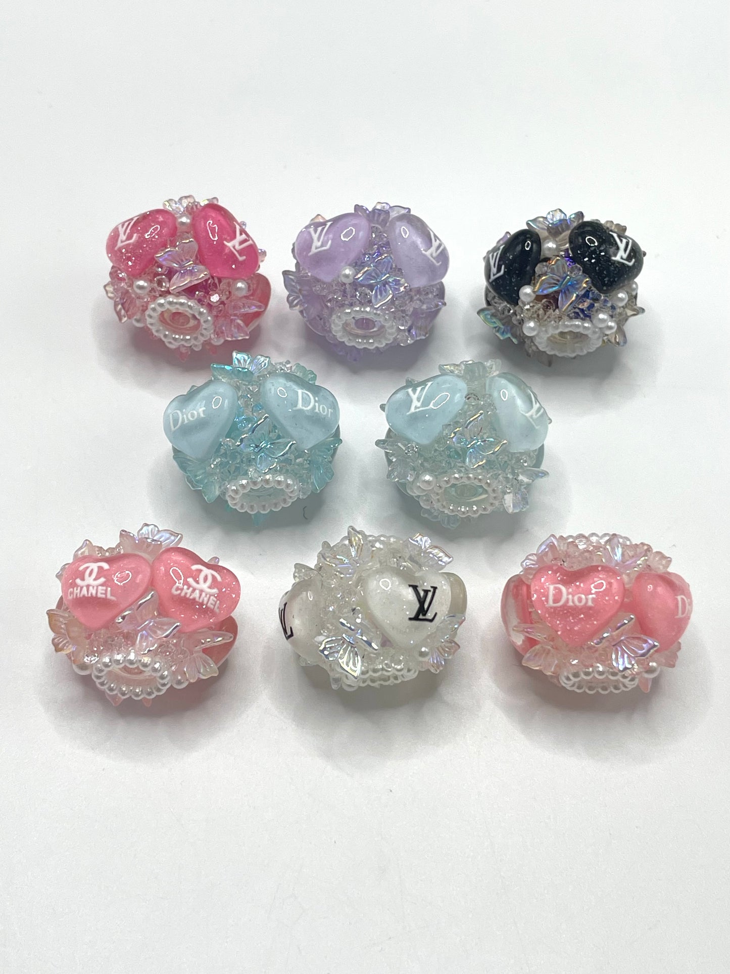 Acrylic Fashion beads cc Designer beads Heart Translucent acrylic beads 18mm Random Mix