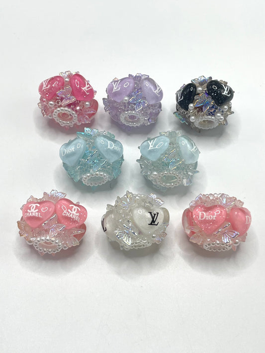 Acrylic Fashion beads cc Designer beads Heart Translucent acrylic beads 18mm Random Mix