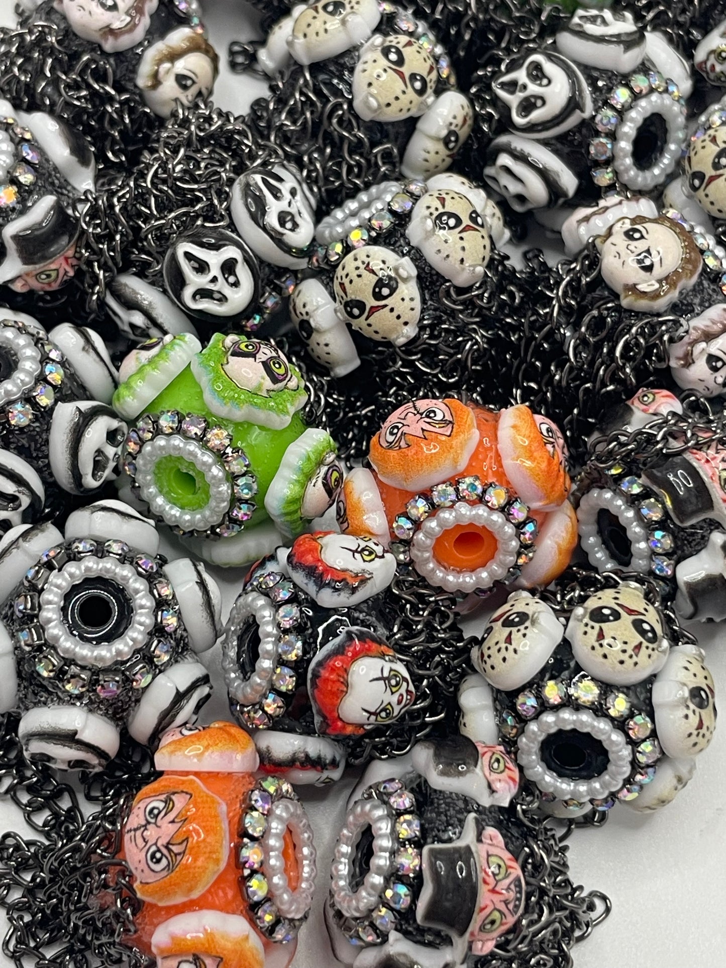 Halloween Series Horrible character beads Chain pendant beads Pearl ring spacers Random Mix