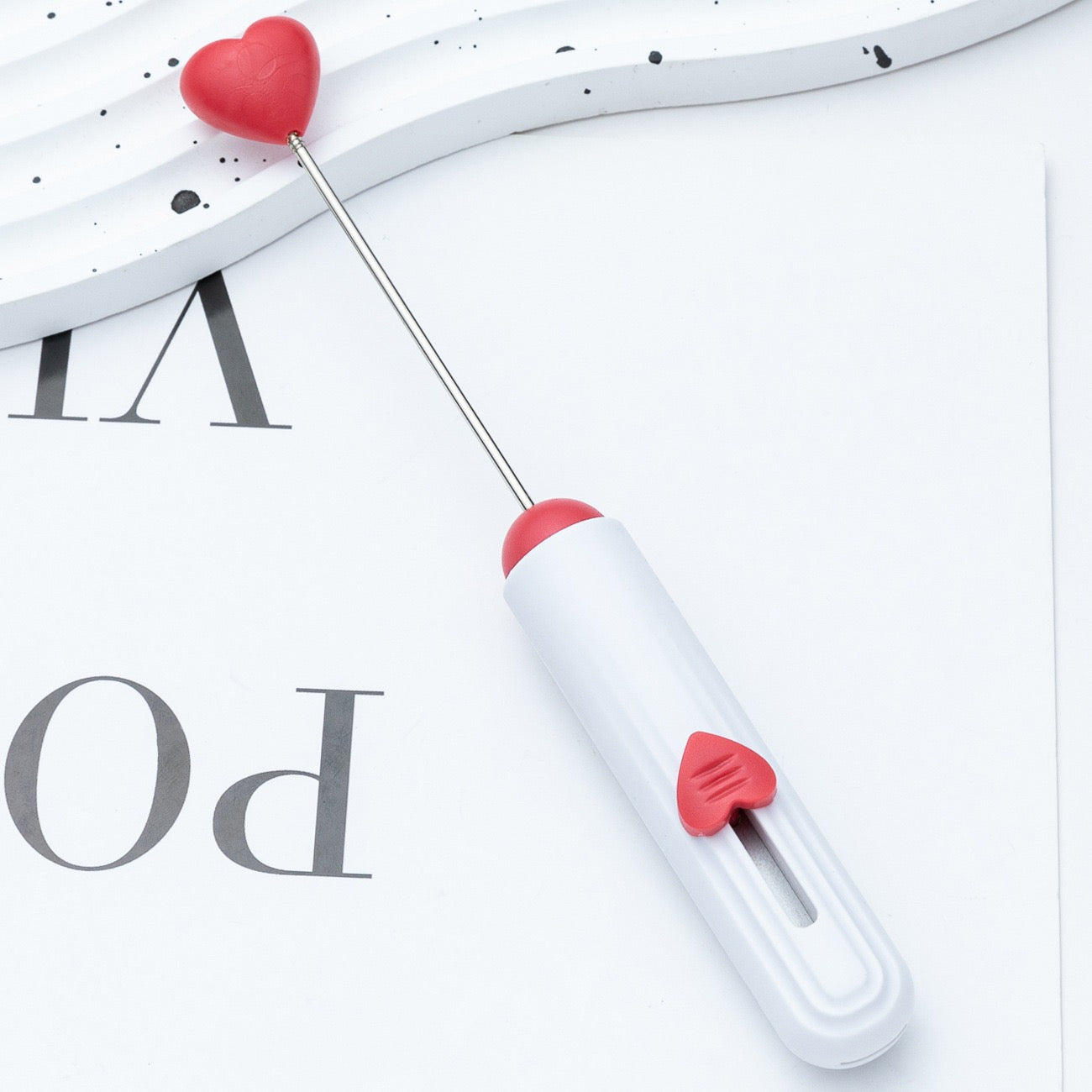 Diy beadable beaded box opener cutter package opener with heart shape top