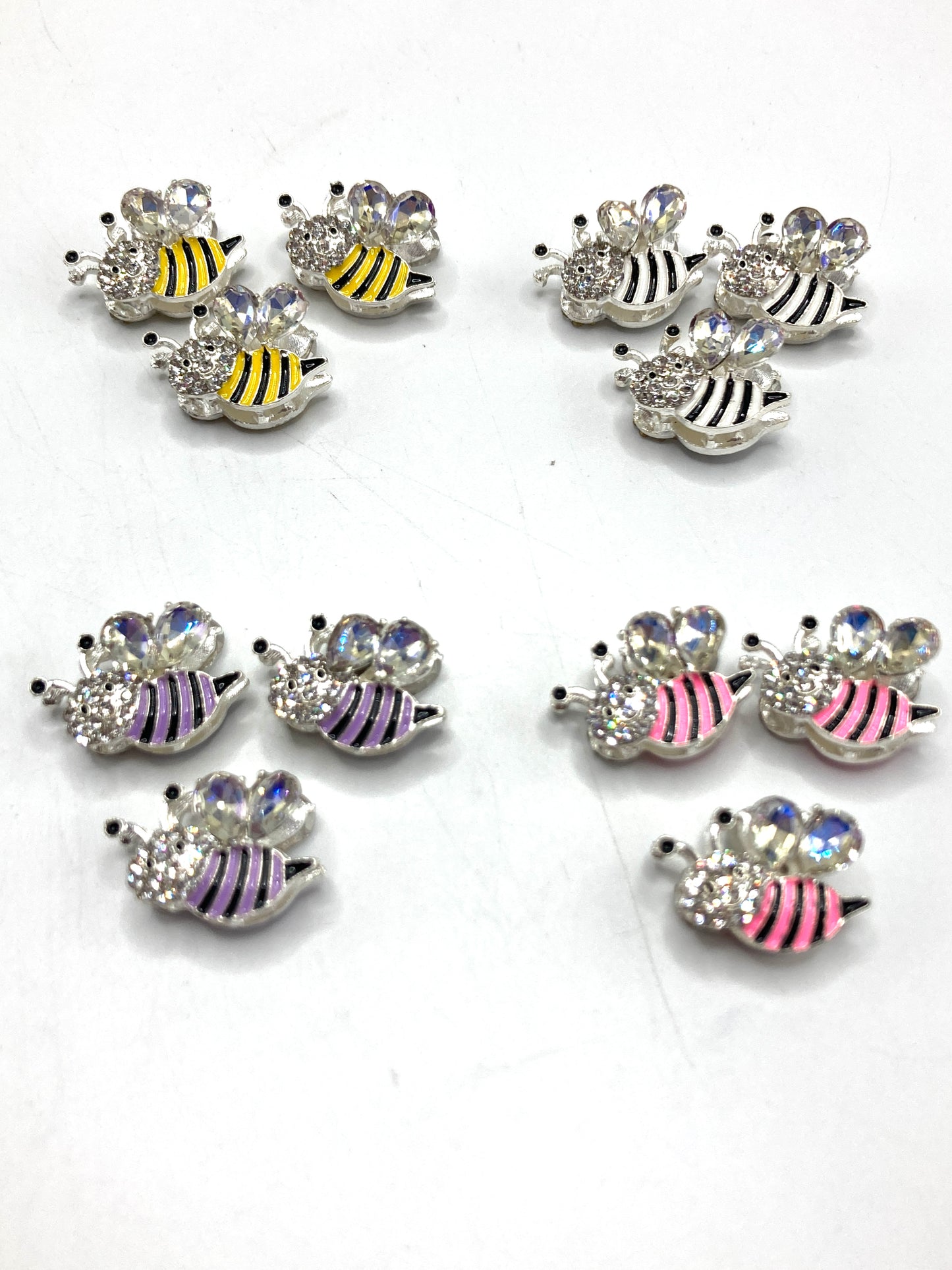 Fancy Metal beads Bee Beads Metal alloy colored bee-shaped beads Metal bee-shaped rhinestone beads