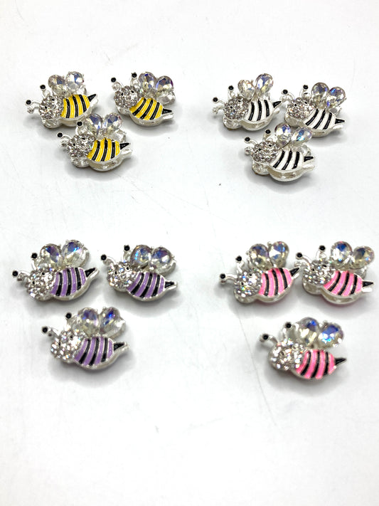 Fancy Metal beads Bee Beads Metal alloy colored bee-shaped beads Metal bee-shaped rhinestone beads