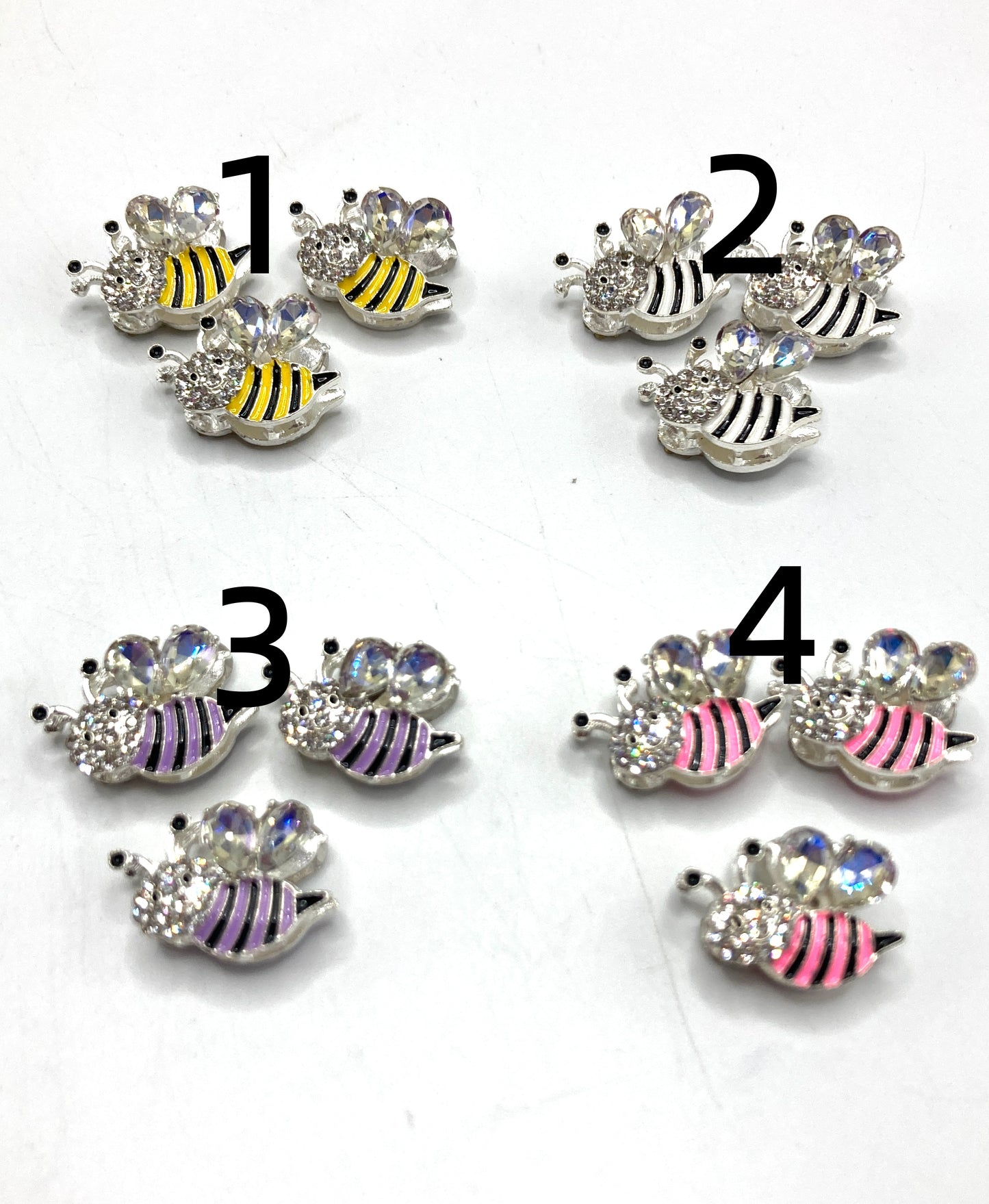 Fancy Metal beads Bee Beads Metal alloy colored bee-shaped beads Metal bee-shaped rhinestone beads