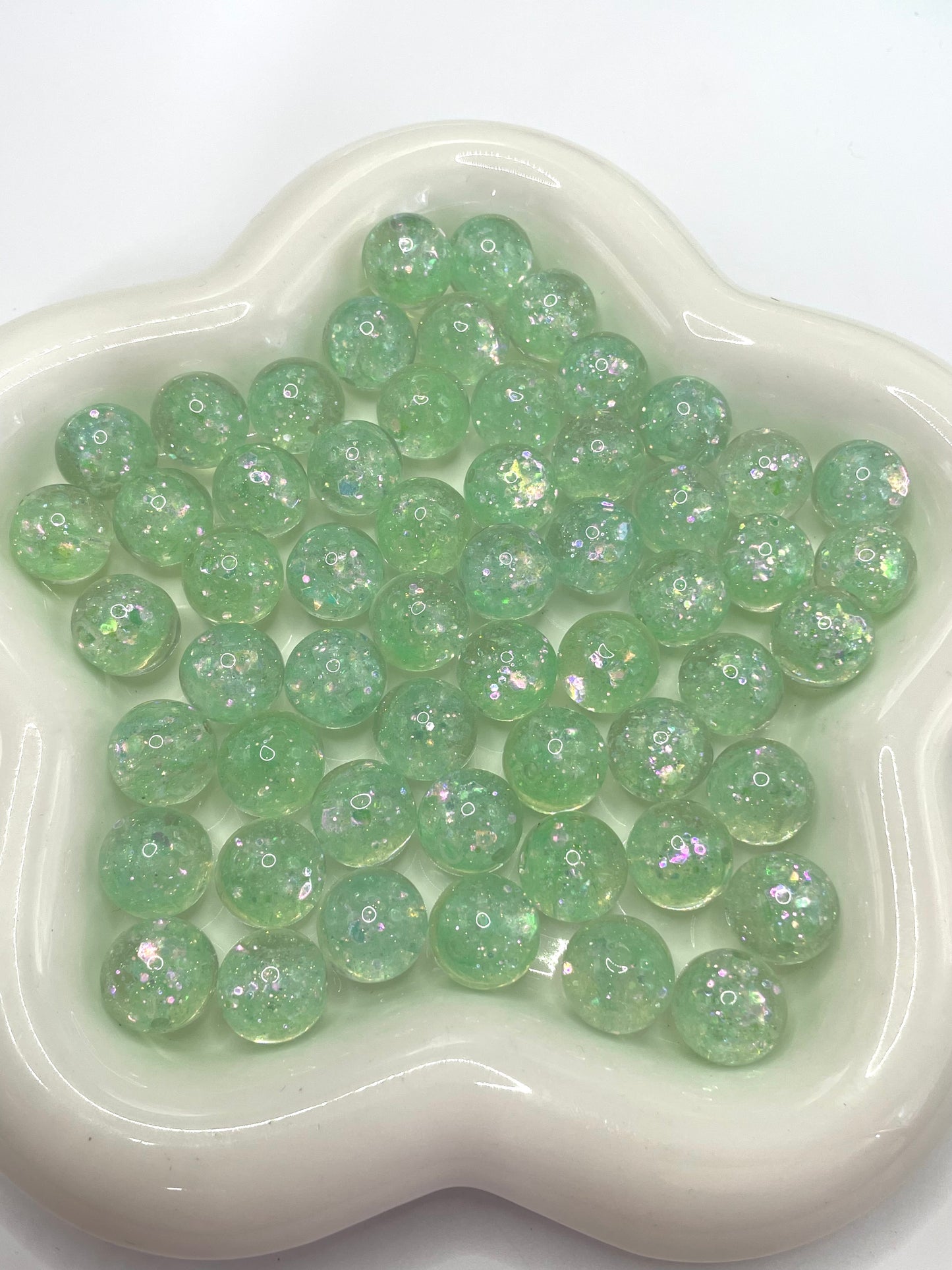 Beaded beadable acrylic glitter galaxy beads 16mm