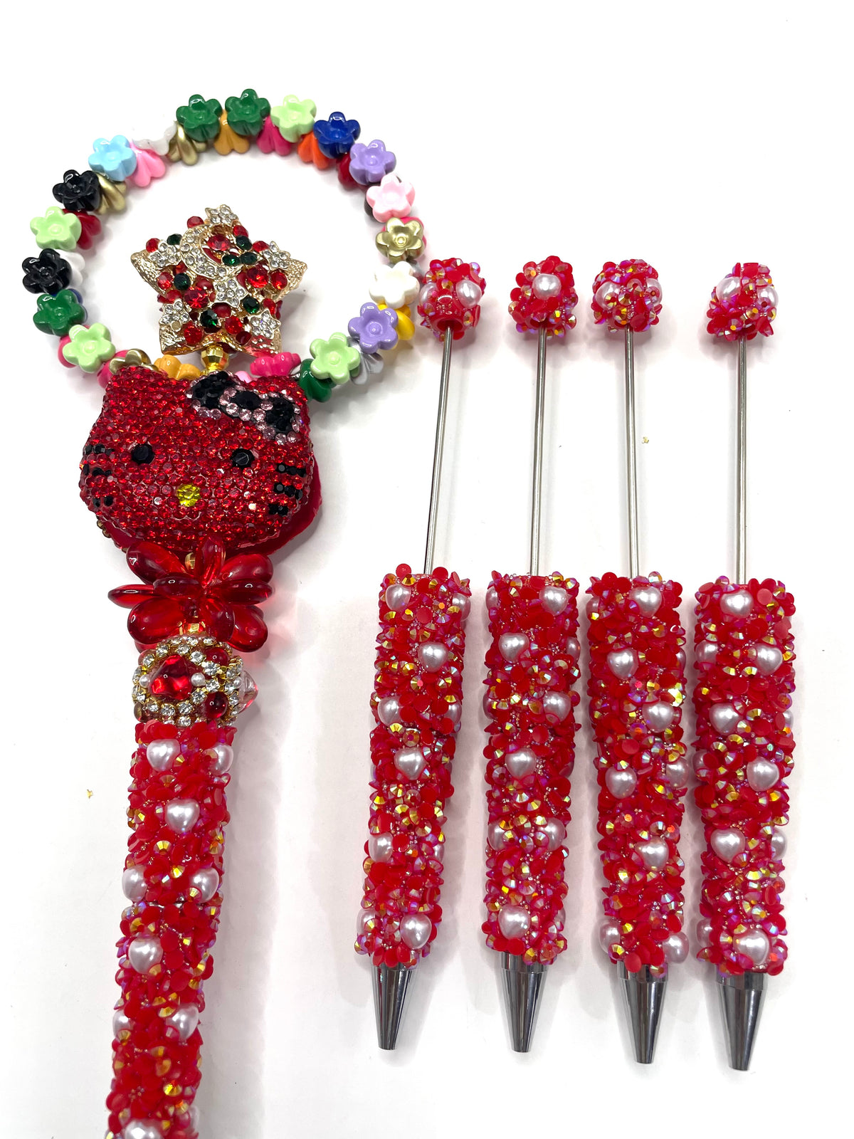 diy beaded beadable beady fancy sequined pen ornaments with pearl