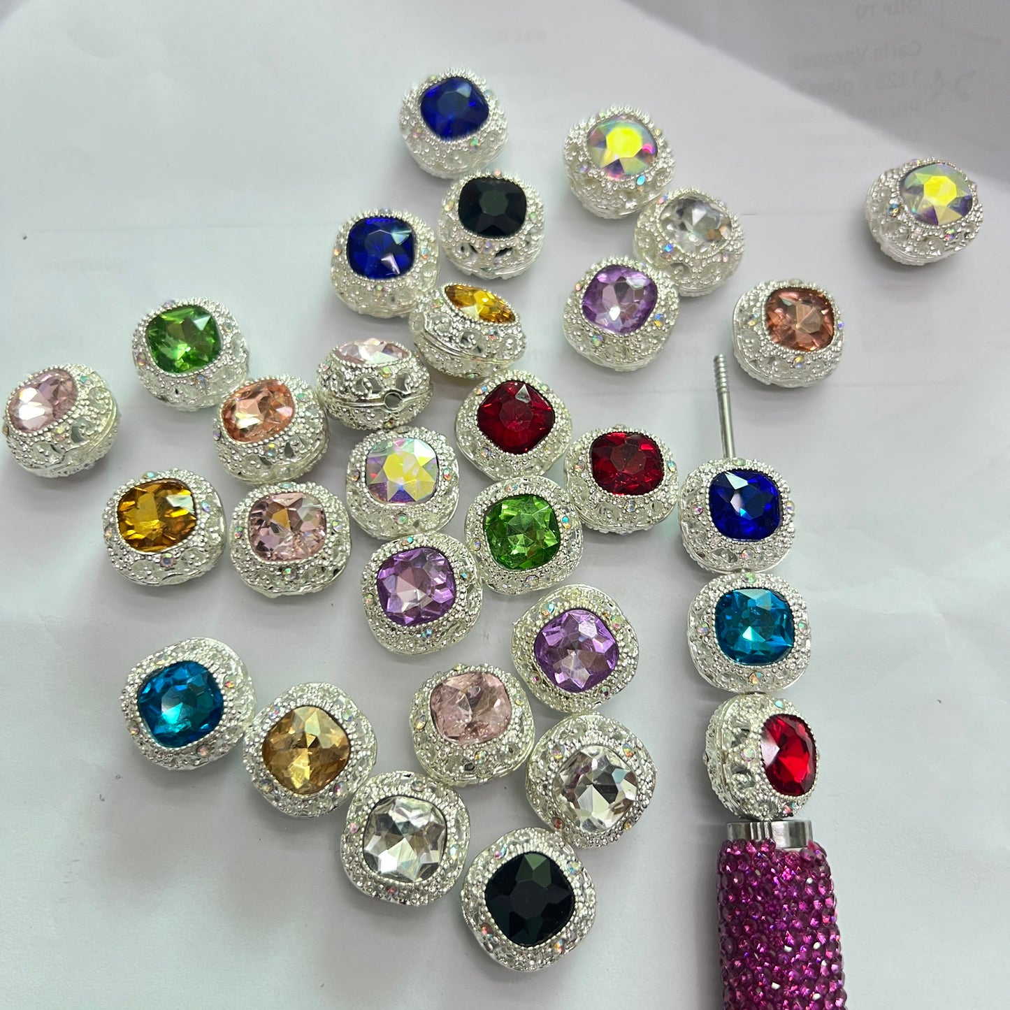square rhinestone bead mocha rhinestone bead ally beads