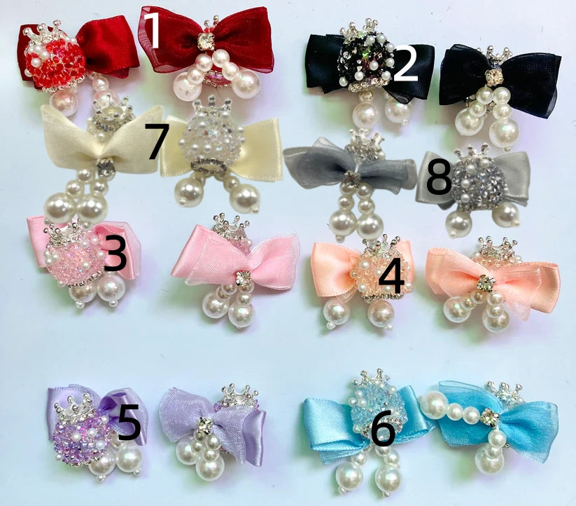 beaded beadable fancy textile bow bead Fancy Beads Crown bow beads Sugar beads Pearl pendant Random Mix