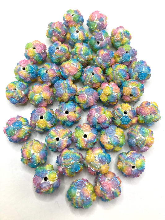 Acrylic beads Cream heart beads Multicolored cream color-changing heart-shaped pearl DIY beads Colored flowers