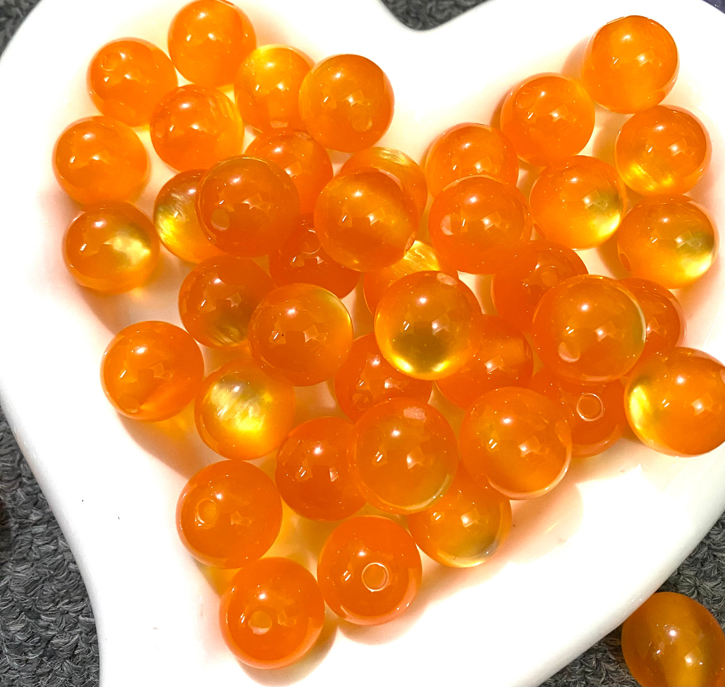 cat eye Acrylic beads glitter Multicolored cat's eye beads 16mm Random Mix