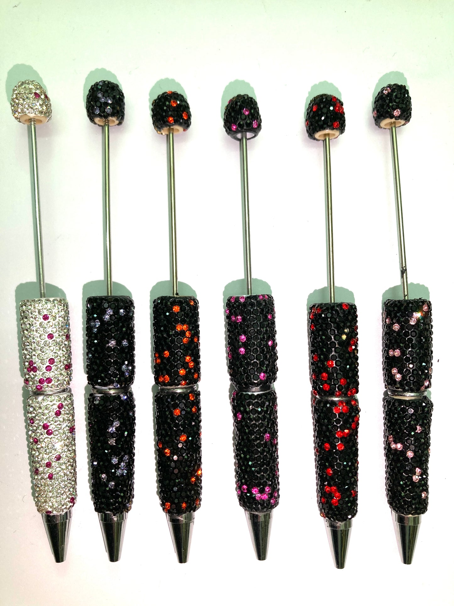 Black and White AB color fancy rhinestone pen clay rhinestone pen diy pen colored