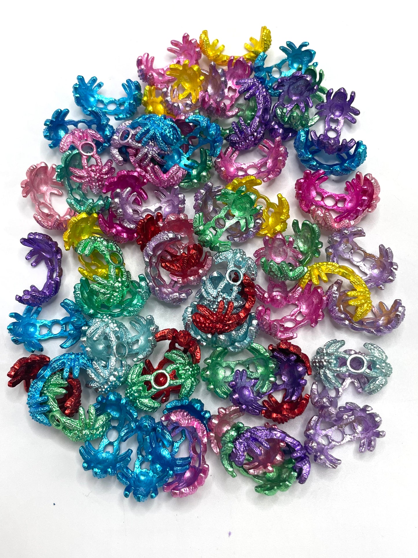 halloween bead metallic spacer spider spacer spider bead cap, random mix color