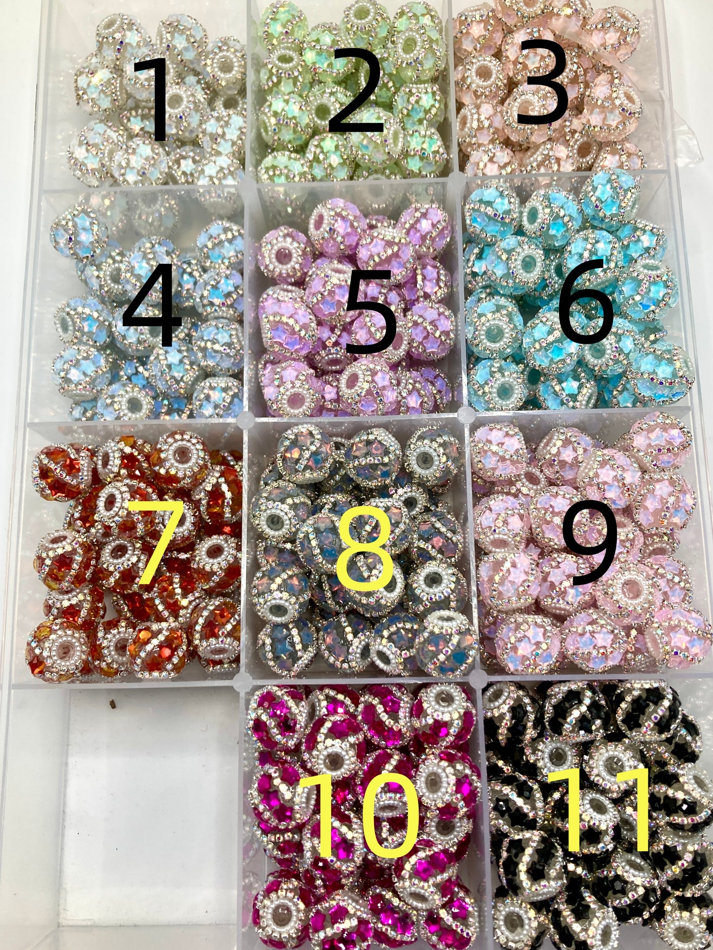 Star bead with chian and pearl spacer fancy beads Random Mix