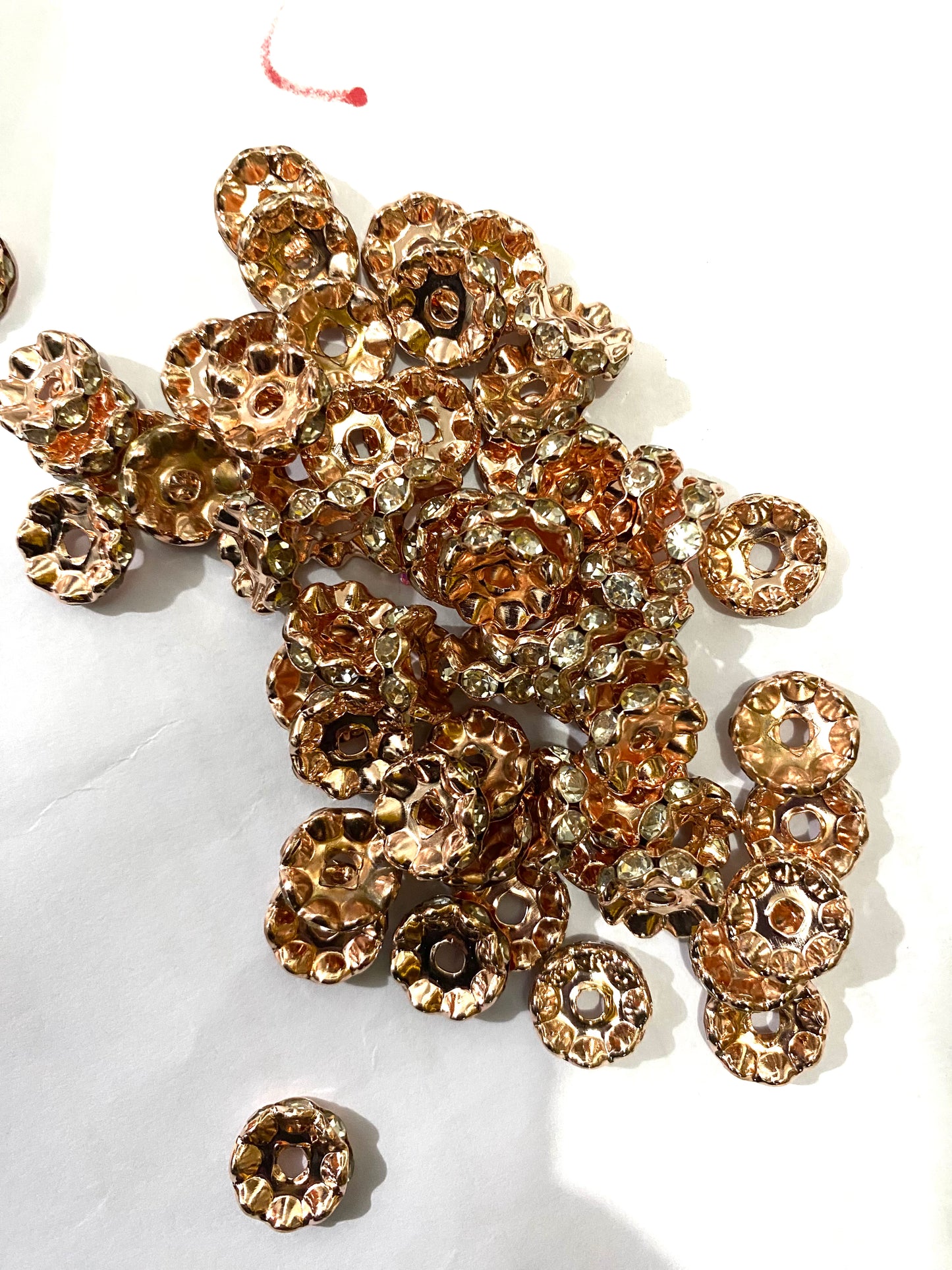 12mm Silver Wavy Spacer Mix Color Silver Metal Wavy Spacer Beads And Multi-colored Rhinestones,12mm